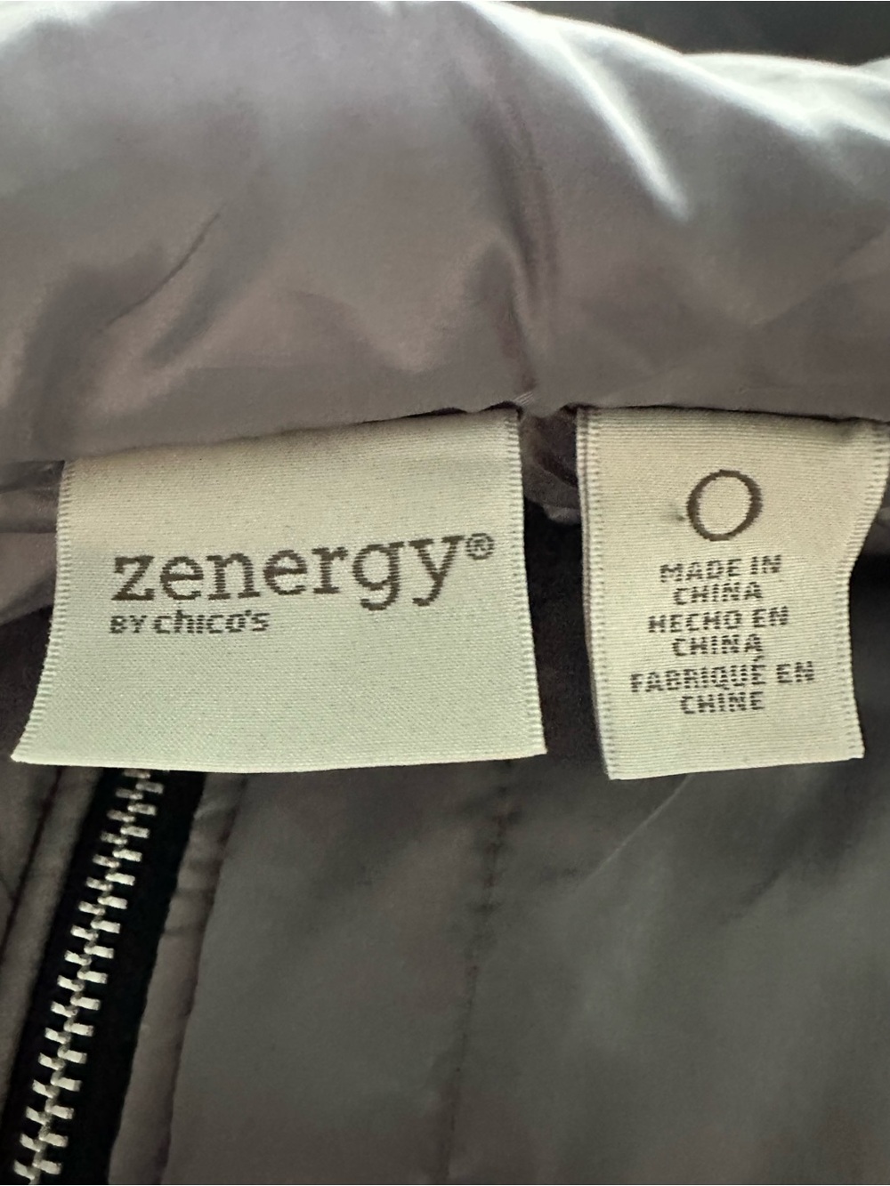 Zenergy by Chico’s Quilted Puffer Vest Size 0 Silver Gray Black Full Zip - Picture 6 of 14